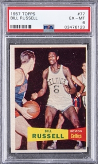 1957/58 Topps #77 Bill Russell Rookie Card – PSA EX-MT 6